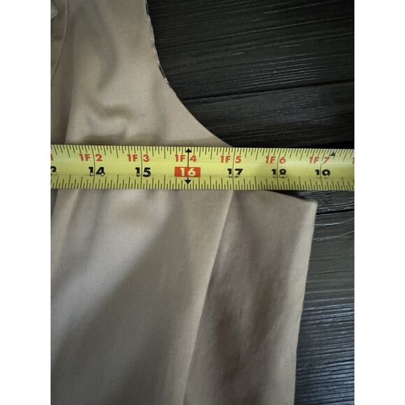 Sleeveless Double Breasted Trench Vest Dress Boho Western Lined Full Zip Snaps M - Picture 8 of 10